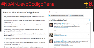 Massa lanzó una web contra la reforma del Código Penal