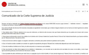 La Corte tuvo que aclarar que no se suspende el juicio oral contra CFK